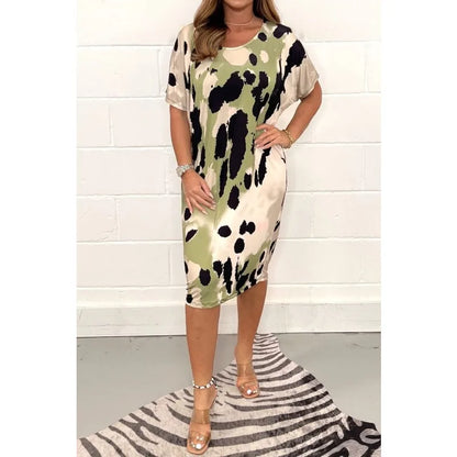 Luna Grote Dames Bedrukte Casual Jurk