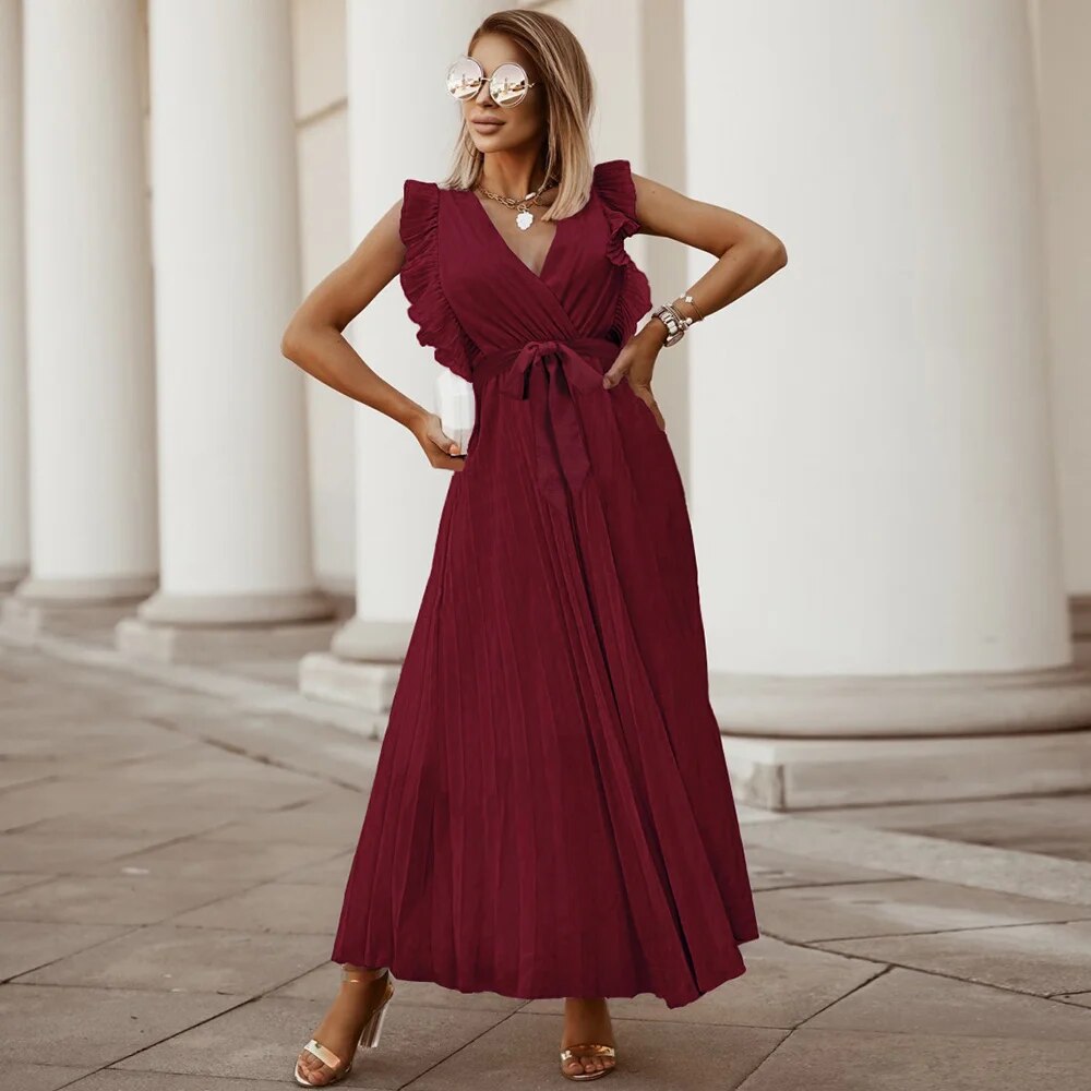 Zomerjurk met Ruches en Plooien Vintage Stijl - Mode Vibes