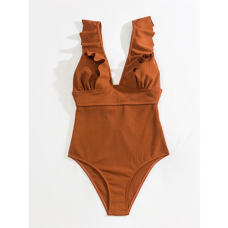 Boho Bikini V-Hals Ruches Open Rug Zomer Badmode