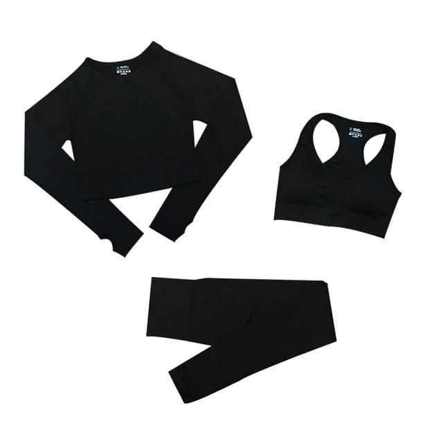 Vrouwelijke Sportset 3-delig Fitness Outfit