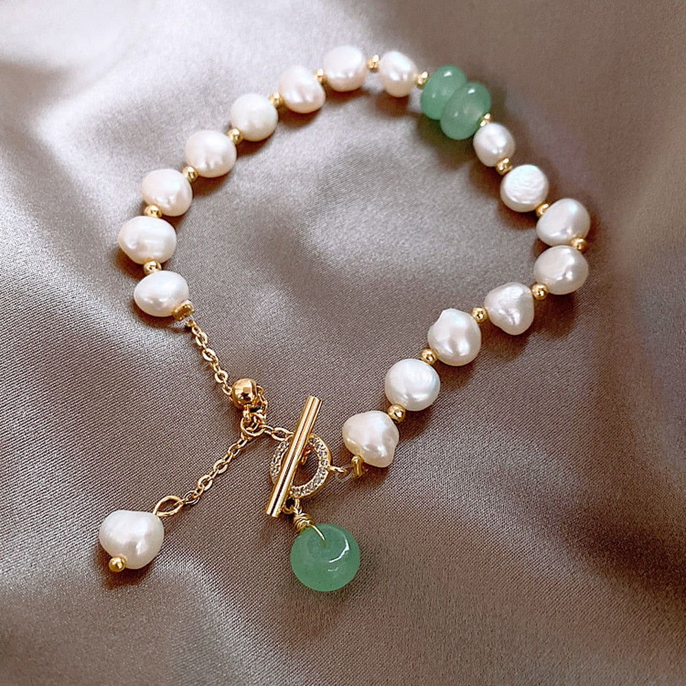 Parel Armband Ocean Blauw met Glanzend Hanger