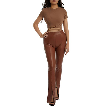 Yenna Flared Broek Trendy Losse Fit