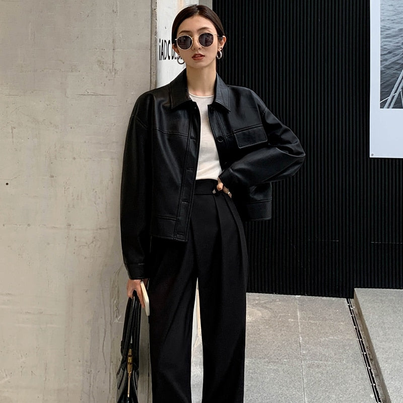 Leren Jas Audrey Stijl Lange Leren Coat