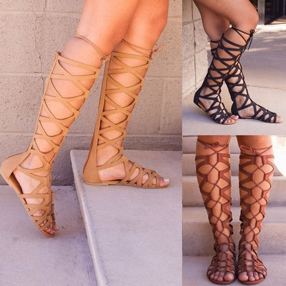 Gladiator Sandalen Zwart Stoer voor Vrouw - Mode Vibes