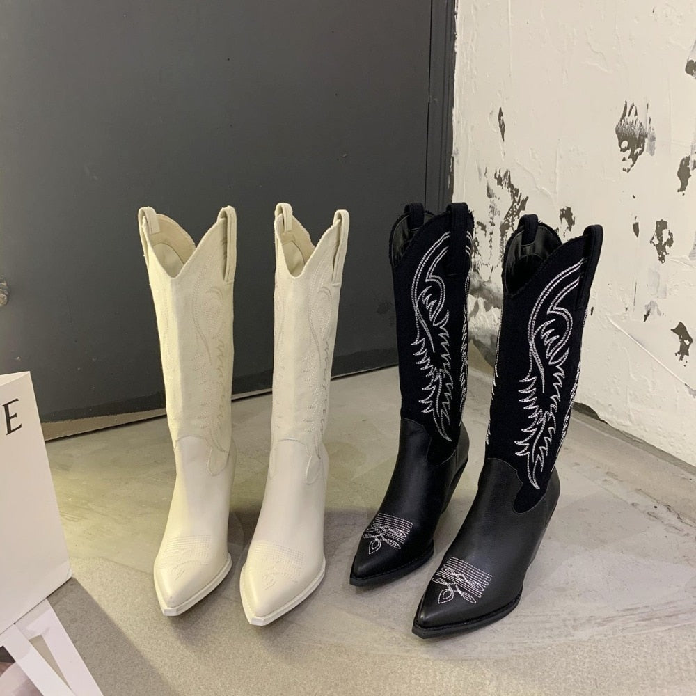 Cowboy Boots Hoge Kwaliteit Leren Rijlaarzen - Mode Vibes