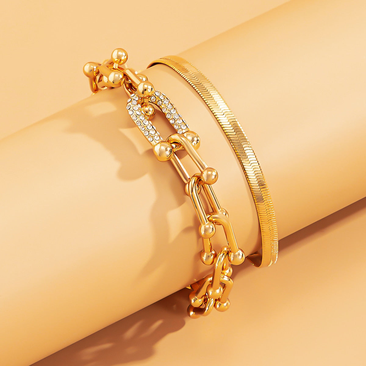 Gouden en Zilveren Armband Set 2-delig