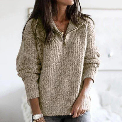Dames Halfzip Trui Met Textuur Structuur