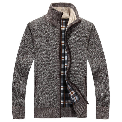 Gebreid Vest met Rits voor Heren Warm Gevoerd