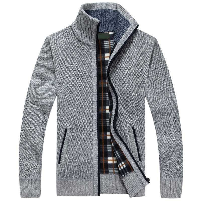 Gebreid Vest met Rits voor Heren Warm Gevoerd