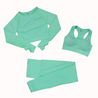 Vrouwelijke Sportset 3-delig Fitness Outfit