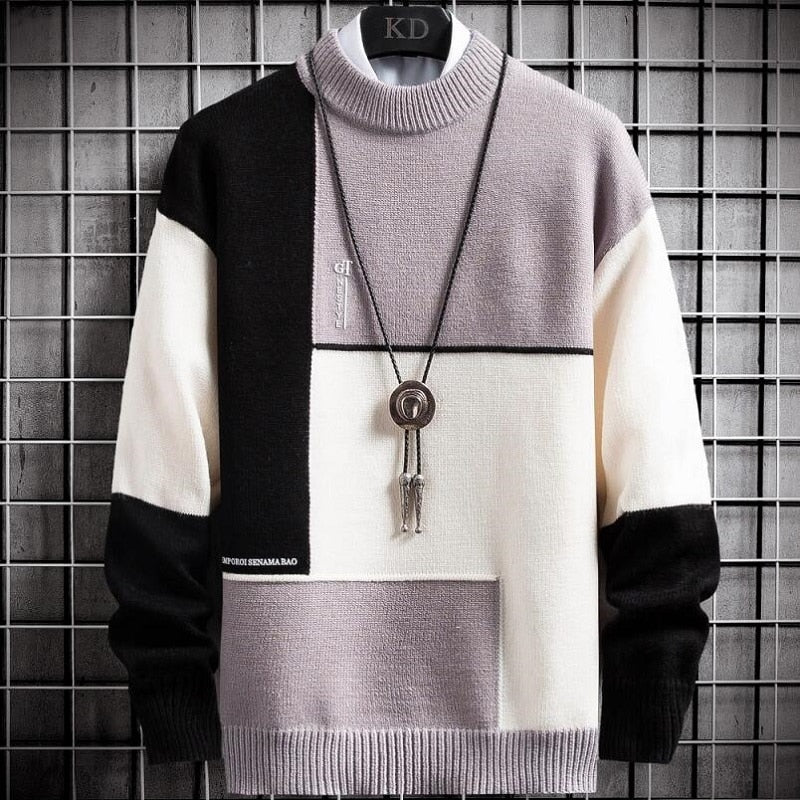 Patchwork Pullover - Warme Modieuze Heren Sweatshirt