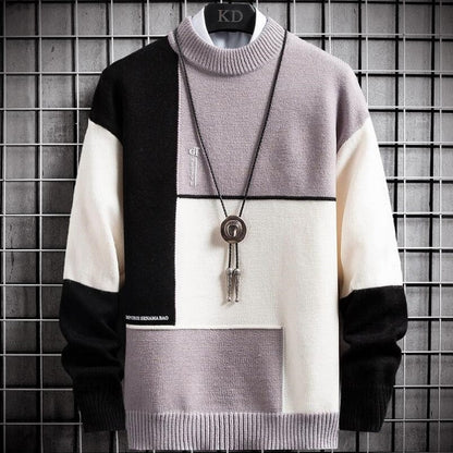 Patchwork Pullover - Warme Modieuze Heren Sweatshirt
