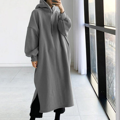 Lange Sweatshirt met Kap en Lange Mouwen - Mode Vibes