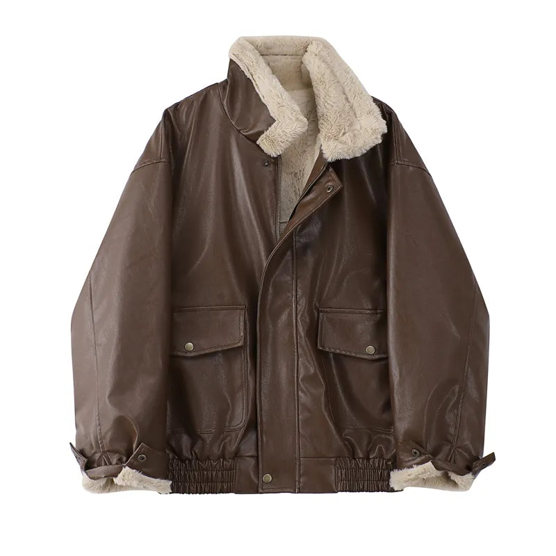 Leren Winterjas Vintage Stijlvol voor Vrouw