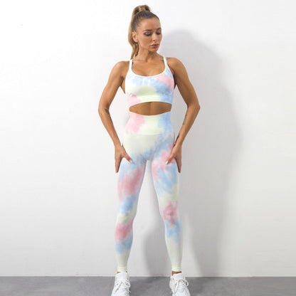 Vrouwelijke Sport Outfit Lang - Unieke Tie Dye Trainingsset