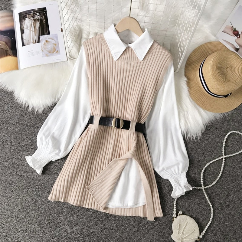 Vrouwelijke Sweater Blouse Set Casual Comfy - Mode Vibes
