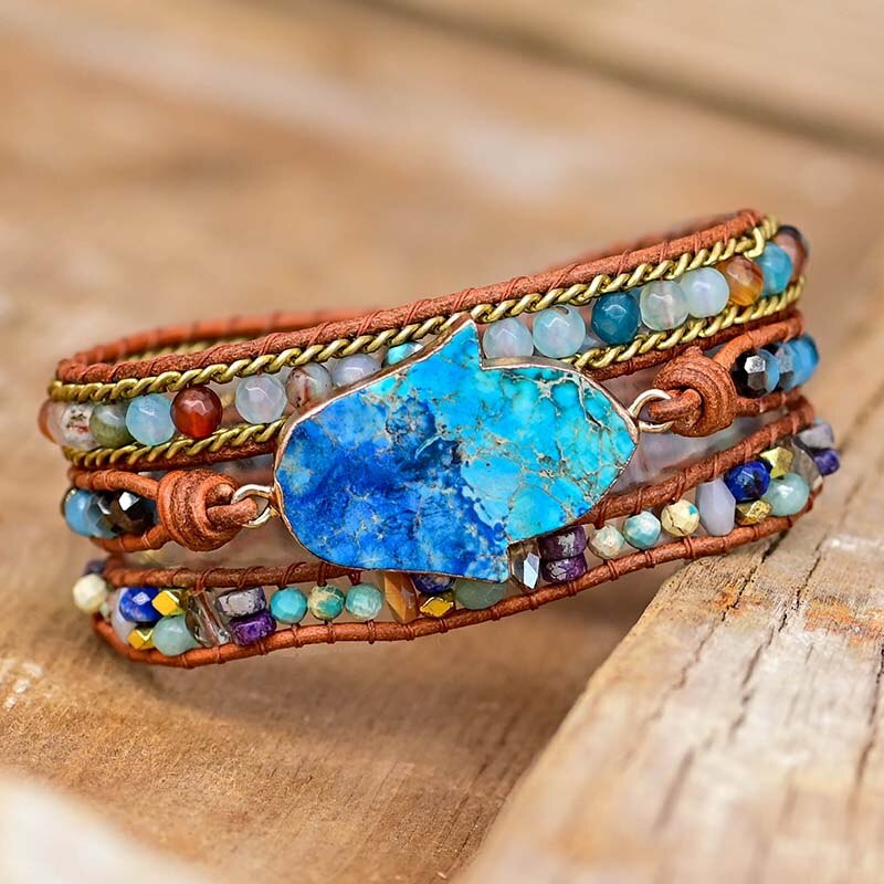 Turkoois Armband Blauw Hamsa Zilveren Sieraad