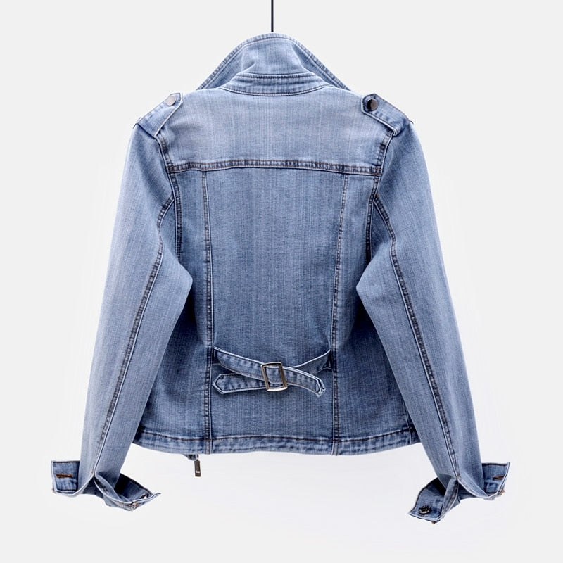 Stoere Denim Jack Met Asymmetrische Rits
