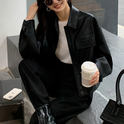 Leren Jas Audrey Stijl Lange Leren Coat
