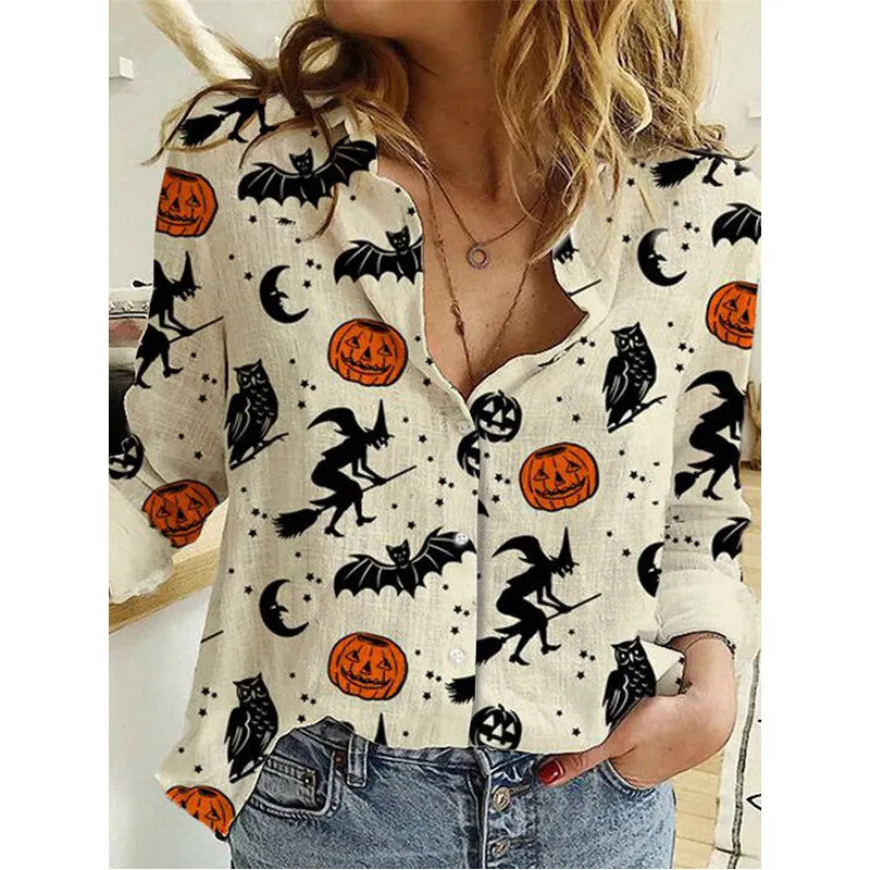 Halloween Blouse voor Vrouw Spookachtig Design
