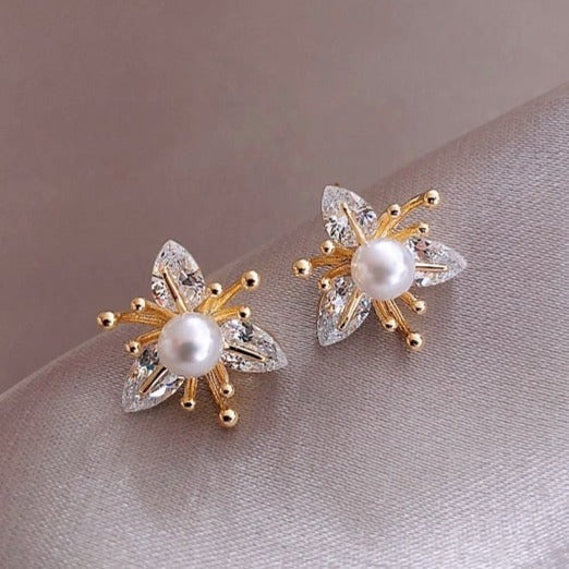 Bloemoorbellen Kristal Parel Leanne Elegant Design - Mode Vibes