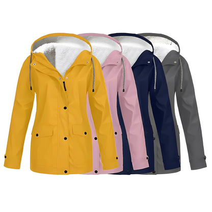 Dames Regenjas Fleece Gevoerd Waterdicht Warm
