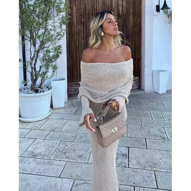 Gehaakte Strandjurk Maxi Off Shoulder Zomerjurk - Mode Vibes