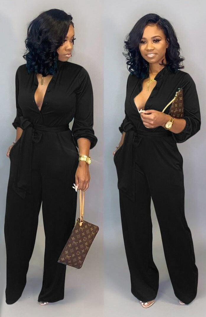 Lange Mouwen Jumpsuit Stijlvol Elegante Look