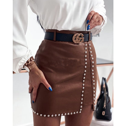 Korte Faux Leren Rok ZwartSexy Minirok