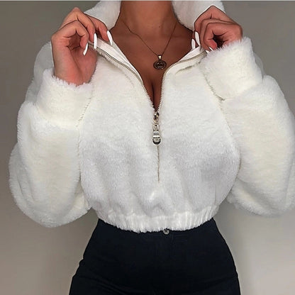 Pluche Trui Crop Zacht en Warme Design - Mode Vibes