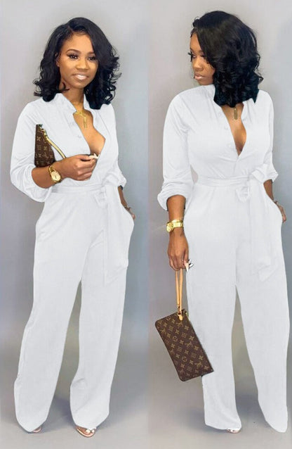 Lange Mouwen Jumpsuit Stijlvol Elegante Look