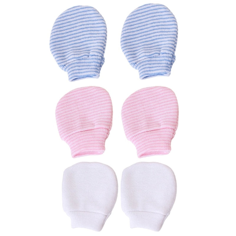 Baby Krabwantjes Set van 3 Paar Zachte Wantjes