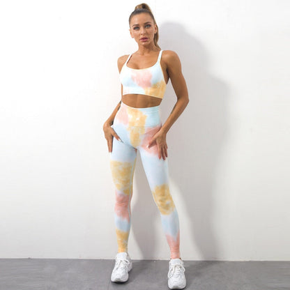Vrouwelijke Sport Outfit Lang - Unieke Tie Dye Trainingsset