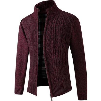 Gebreid Vest met Rits voor Heren Warm Gevoerd