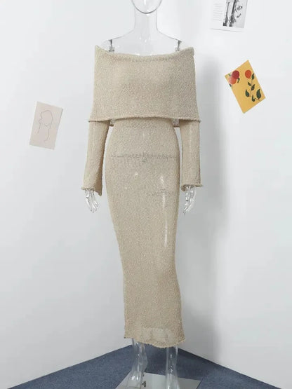 Gehaakte Strandjurk Maxi Off Shoulder Zomerjurk