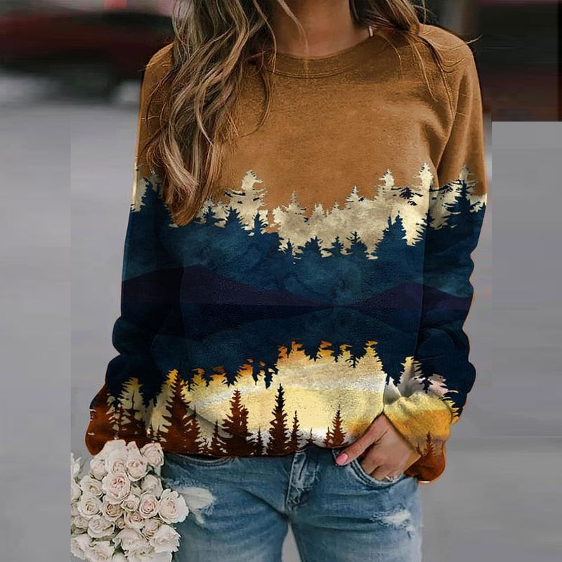 Dames Trui Natuurprint Comfortabel Warme Richarda - Mode Vibes