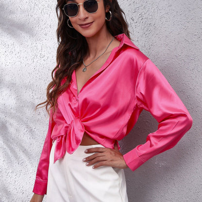 Dames Blouse van Satijn Zacht en Elegант