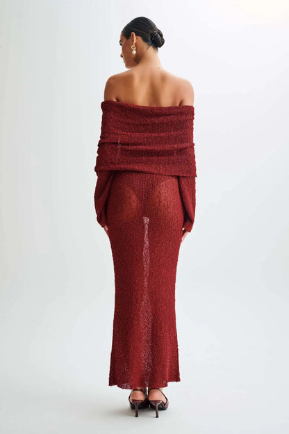 Gehaakte Strandjurk Maxi Off Shoulder Zomerjurk