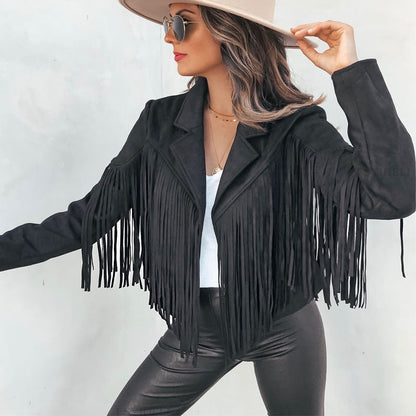 Damesjas Suède Met Kwastjes Trendy Isabella