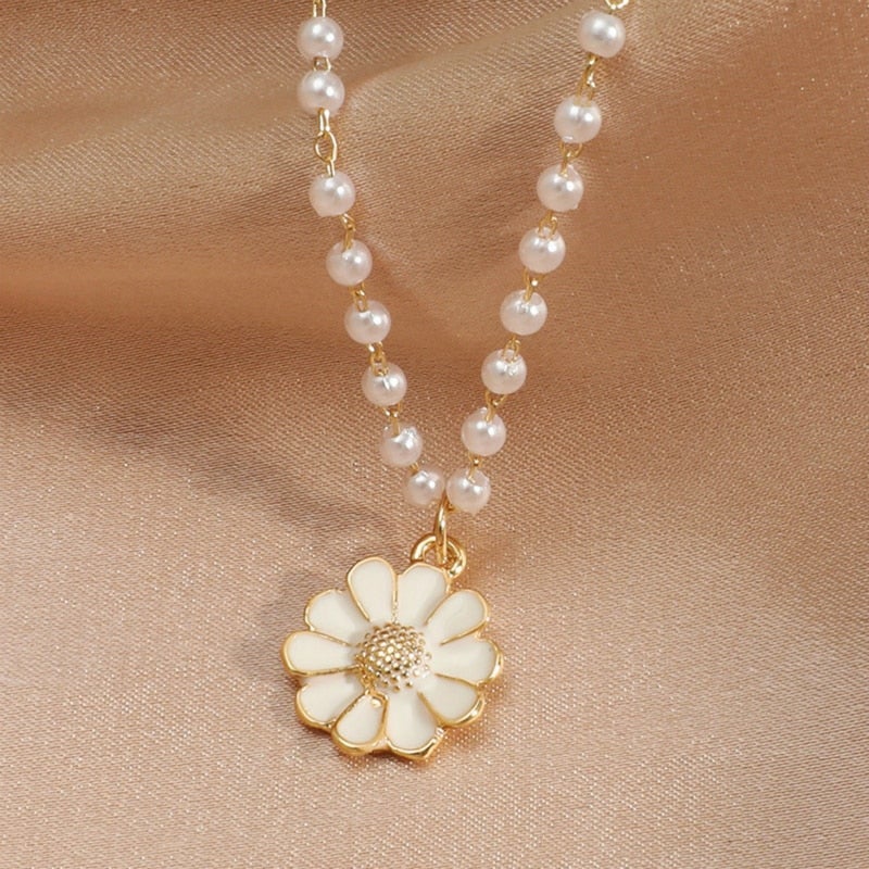 Madelief Ketting met Parel voor Dames Zilver