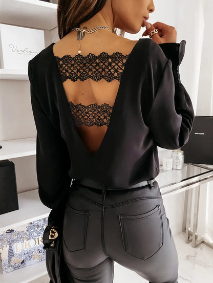 Vrouwelijke Kanten Top Elegante Jurk Blouse