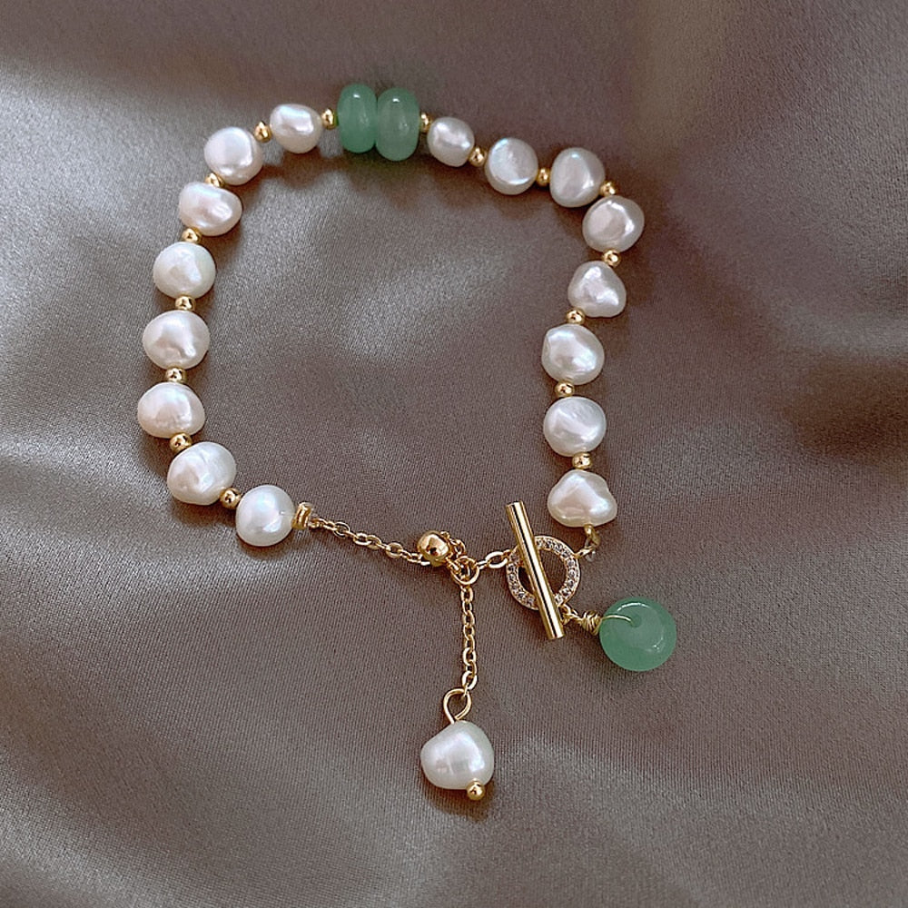 Parel Armband Ocean Blauw met Glanzend Hanger