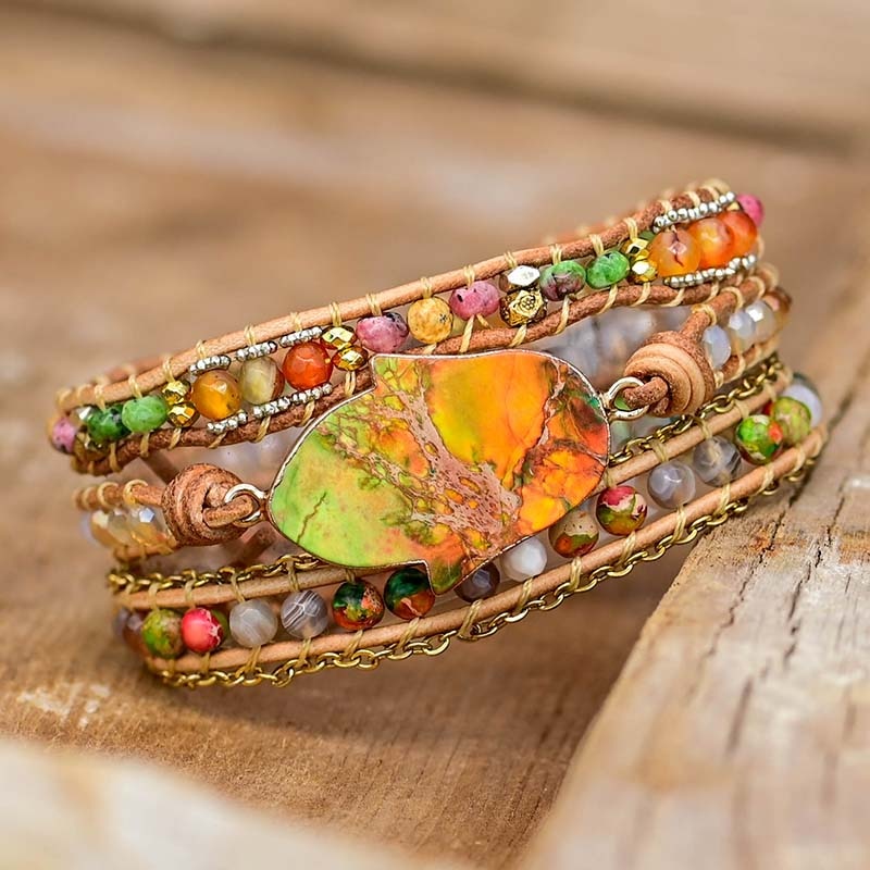 Hamsa Armband met Amazonesteen Zahara Model - Mode Vibes