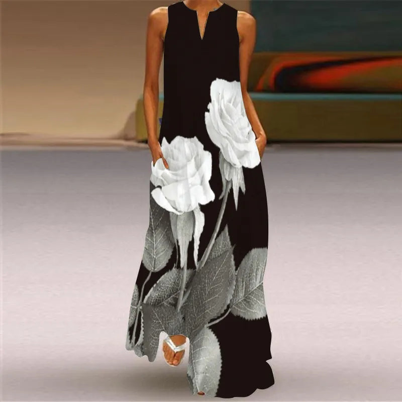 Mouwloze Zomerjurk Vrouwelijk en Elegant - Mode Vibes