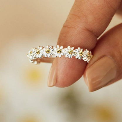 Zilveren Bloem Ring voor Vrouw Aylin Stijl