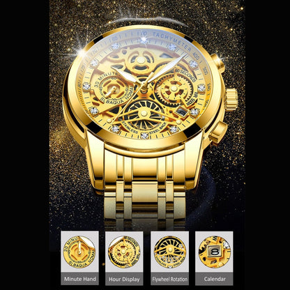 Herenskeletonhorloge Eclipse Zwart Leerband