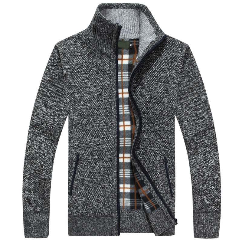 Gebreid Vest met Rits voor Heren Warm Gevoerd
