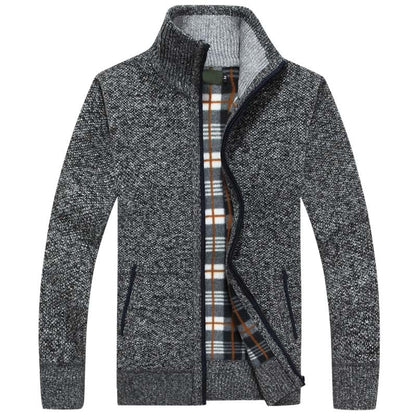Gebreid Vest met Rits voor Heren Warm Gevoerd
