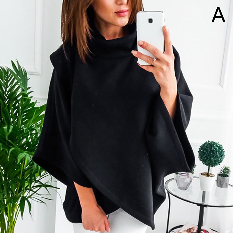 Dames Coltrui Oversized Asymmetrisch Zwart