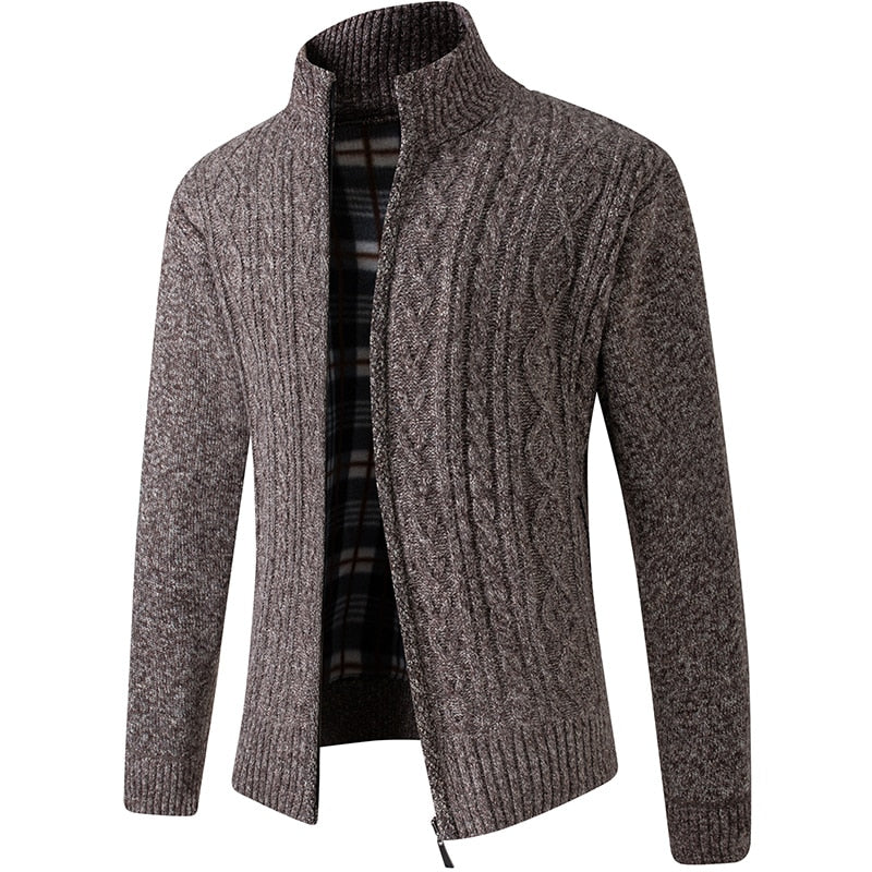 Gebreid Vest met Rits voor Heren Warm Gevoerd